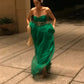 Green strapless fashionable and elegant long sheer evening gown gh6755