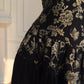 Schwarz/Weiß Vintage Langes Satin Ballkleid Geburtstagspartykleid Abendkleid gh4410