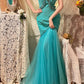 Robe de soirée sirène longue en mousseline de soie et dentelle, rose, perlée, magnifique, gh4443