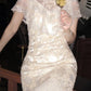 girlhomeshops-Birthday dress Lace Embroidery High-neck Gown, Retro Elegance Shows Feminine Softness gh5898