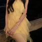 Gelbes Strandurlaubskleid, Partykleid, Chiffonkleid gh6634
