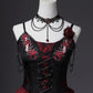 Girlhomeshops-Black red elegant long corset tulle prom dress evening gown gh5345