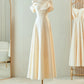 Champagne Elegant Fashion Long Floor Length Satin Bridesmaid Dresses Ball Gown Evening Gown Wedding Guest Party Gown Wedding Mother of the Wedding Dress gh4001