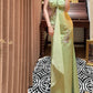 Grünes Blumenperlen-Exquisites langes Satin-Ballkleid, Abendkleid, Partykleid, Abschlusskleid, gh4254