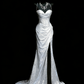 Robe sirène dos nu bleu scintillant style galaxie irisée - Robe de soirée et tapis rouge sur le thème des étoiles gh6570