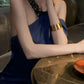 Navy blue fashionable short fashion party dress satin gh6639