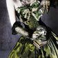 Robe de soirée longue en satin vert, magnifique et exquise, avec perles, gh4500