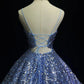 Robe de soirée courte bleue brillante à paillettes pour princesse, tenue de bal, de soirée, de soirée sur glace, Elsa's Ice Party gh4367
