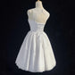 White pure simple beautiful sparkling fashion elegant exquisite rhinestone short mini backless floor length tulle homecoming prom dress evening dress party dress prom dress gh3865