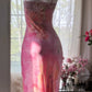 Rosa wunderschöne Farbverlauf exquisite Perlen Spitze lange Chiffon Fee Ballkleid Abendkleid Hochzeit Partykleid Ballkleid Abschlussballkleid Datum Kleid gh3990