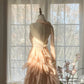 Blassrosa, zart, romantisch, süß, niedlich, wunderschön, exquisit, elegant, mit Perlen besetzt, kurz, Chiffon, Heimkehrkleid, Abendkleid, Ballkleid, Geburtstagskleid, Urlaubskleid, Partykleid, gh4045
