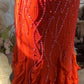 Orange Beautiful Charming Fashion Elegant Shiny Exquisite Beaded Long Chiffon Ball Gown Evening Gown Birthday Party Gown Prom Gown Graduation Gown gh3947