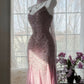 Rosa Lila Elegant Romantisch Exquisite Perlen Langes Chiffon Ballkleid Abendkleid Geburtstags-/Hochzeitsgast-/Urlaubspartykleid Ballkleid gh4021