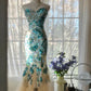Blue Gorgeous Shiny Exquisite Beaded Long Chiffon Tulle Sequin Ball Gown Evening Gown Party Gown Birthday Gown Date Gown gh4162