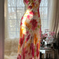 Colorful Romantic Floral Elegant Fashion Exquisite Beaded Long Chiffon Ball Dress Evening Dress Party Dress Valentine's Day Date Dress Wedding Guest Dress gh4007