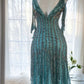 Green Luxury Gorgeous Retro Fashion Exquisite Tassel Beaded Mid-Length Chiffon Ball Gown Birthday Party Dress Evening Dress Prom Dress gh3973