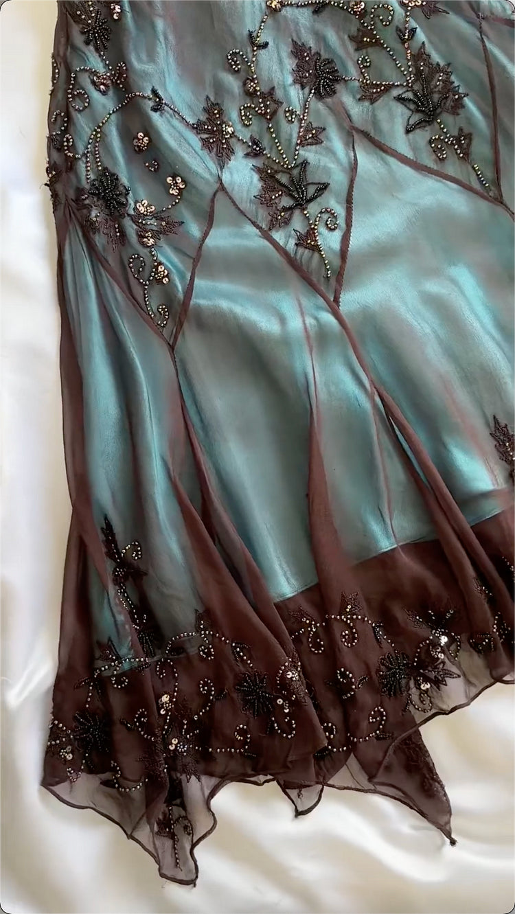 Turquoise Gorgeous Vintage Exquisite Beading Spaghetti Strap Long/Short Chiffon Ball Gown Evening Gown Party Dress Homecoming Dress gh3333