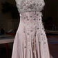 Girlhomeshops - Robe de soirée courte en satin rose, magnifique et exquise, ornée de perles, gh5306
