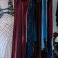 Burgundy Metallic Satin Sleeveless Round Neck Mermaid Evening Gown Long Formal Prom Dress gh9743
