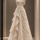 ✨Girlhomeshops-Mandarin Collar Sleeveless Lace Wedding Dress with 3D Ruffle and Pearl Branch Beading gh10302