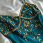 Peacock blue vintage fashion exquisite embroidery beaded spaghetti strap long chiffon ball gown evening dress party dress gh3406