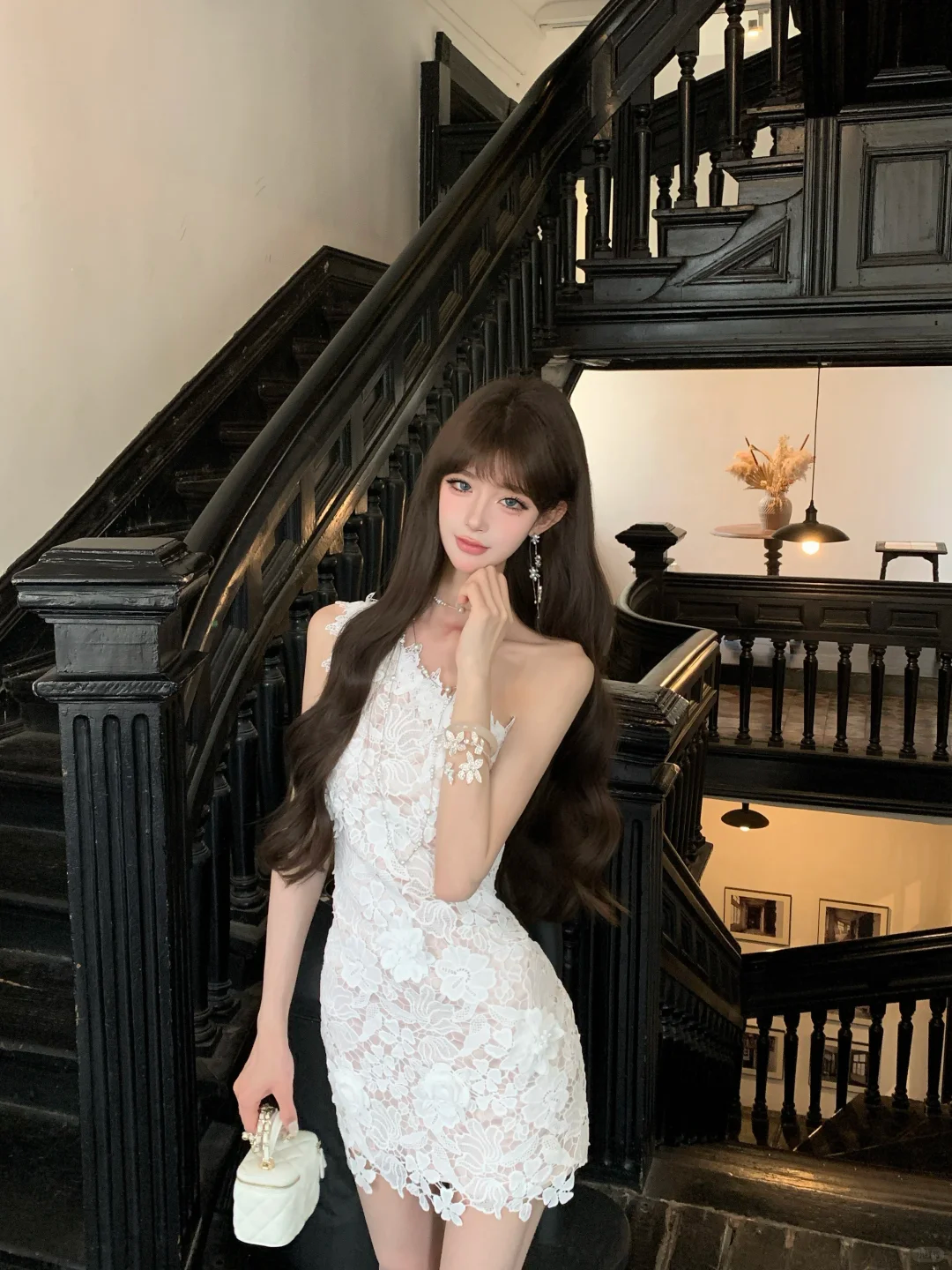 Women Romantic White One Shoulder Homecoming Dress 3D Floral Lace Bodycon Short Party Dress gh9422