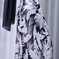✨Girlhomeshops-Black White Leaf Print Long Mermaid Gown Spaghetti Strap gh10111
