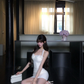 White Spaghetti Straps Homecoming Dress Bodycon Mini Prom Gown gh9411