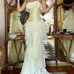 White Vintage Fashion A-line Off-shoulder Long Chiffon tulle Tiered Ruffle Ball Gown Evening Dress Party Dress Prom Dress gh3658