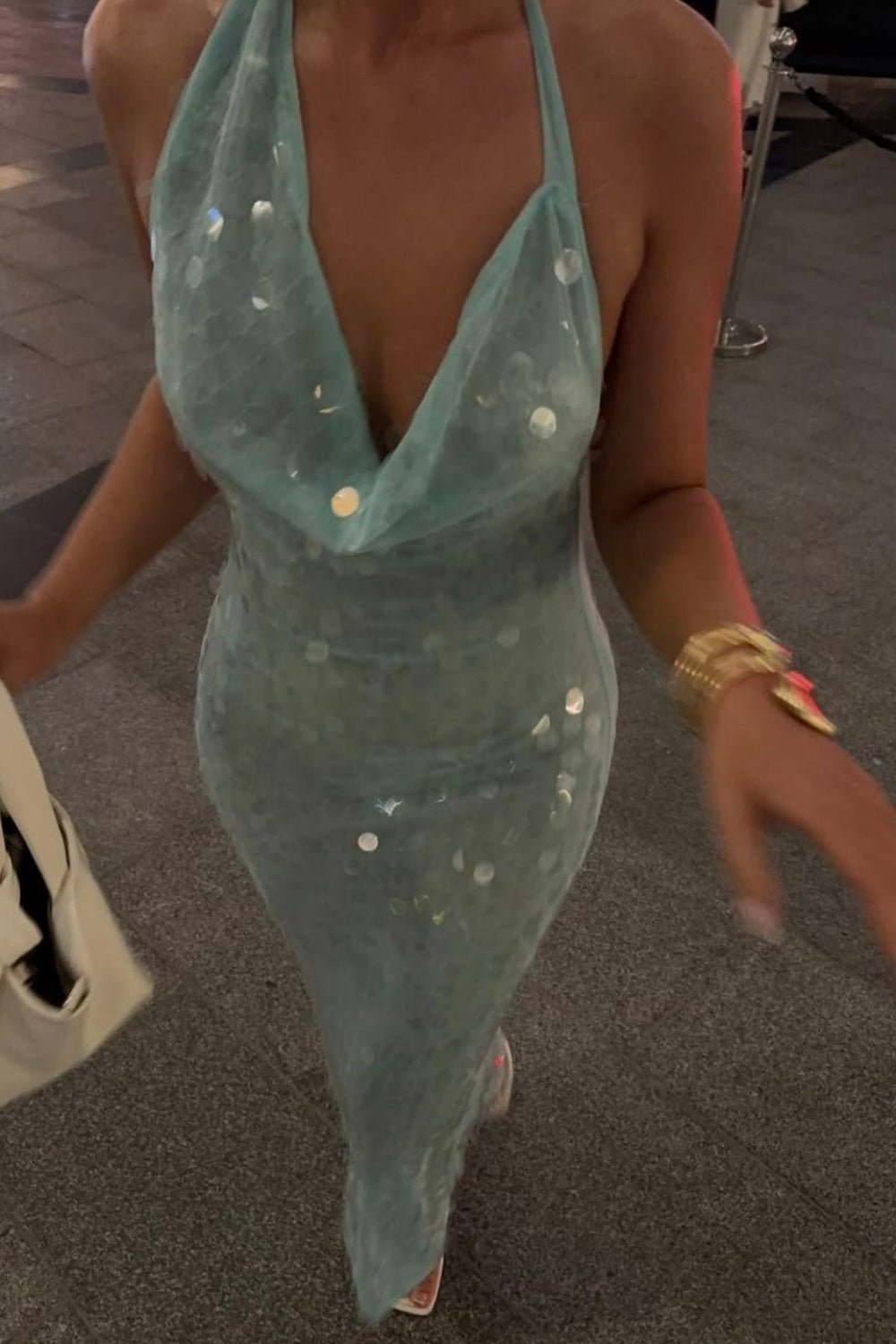 girlhomeshops-Blue Sequined Long Tulle Prom Dress gh5968
