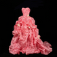 Pink Sweetheart Strapless Fitted Waist Puffy Skirt Prom & Birthday Party Gown gh7177