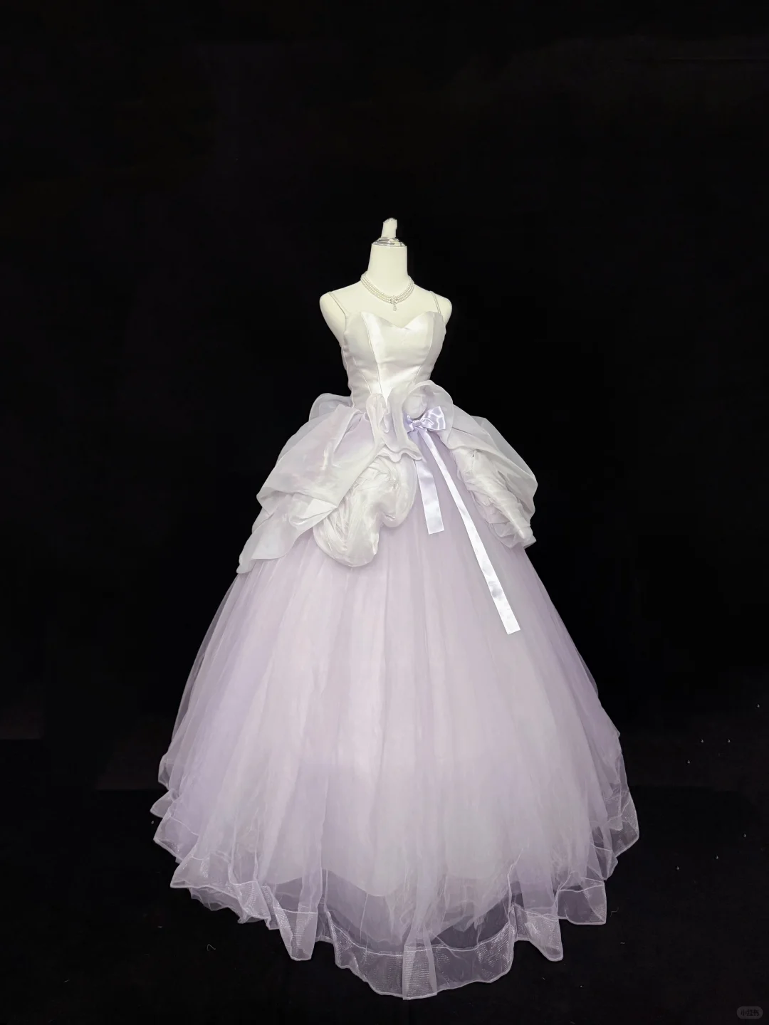 Lavender Spaghetti Strap Cinched Waist Voluminous Princess Skirt Romantic Dress, Wedding Gown gh7911