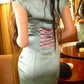 Light Green Vintage Satin Fitted Waist Slim Bodycon Sexy Long Prom & Evening Party Dress gh8387