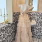 Light Apricot Spaghetti Strap Sweetheart Neck Waist-Cinched Tiered Skirt Romantic Dress, Wedding Gown gh7656
