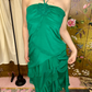 Green Designer Halter Fitted Waist Slim Prom & Evening Party Dress gh8418