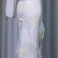 ✨Girlhomeshops-Spaghetti Strap White Starfish Beaded Mermaid Evening Dress Floral Ruffle Gown with Shawl gh10043