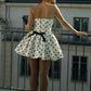 Girlhomeshops-Polka dot white fashion classic basic short satin homecoming dress birthday dress gh5287