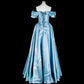 girlhomeshops - Élégante robe de bal longue en satin bleu gh6136