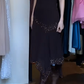 Dark Brown Vintage Gatsby Cocktail Dress Spaghetti Straps V Neck Hand Beaded Chiffon A Line Midi Evening Gown gh9617