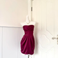 Women Burgundy Homecoming Dress, Strapless Sweetheart Twist Bust Satin Fabric High Waist Pleated Sheath Bodycon Mini Cocktail Party Dress gh9224