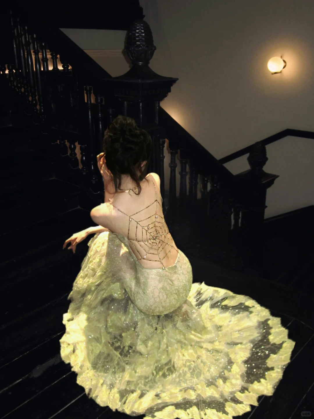 Light Green Spaghetti Strap Rhinestone Fitted Waist Slim Mermaid Prom & Evening Party Dress gh8505