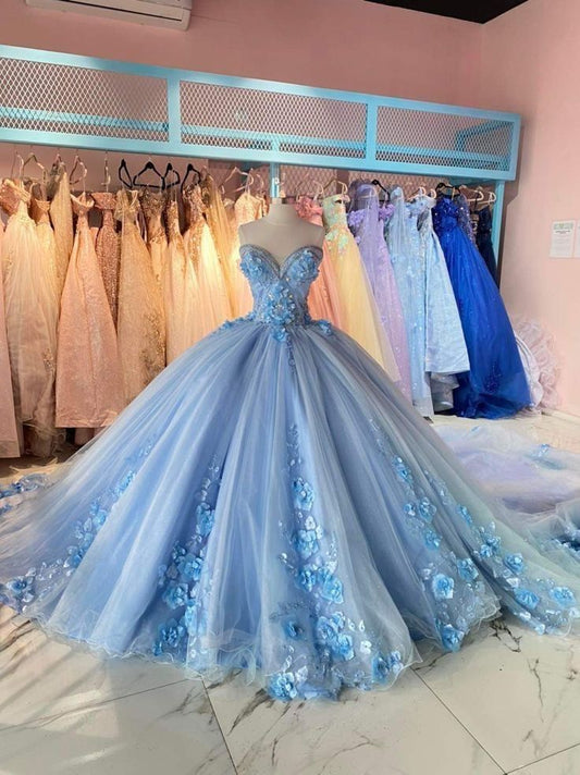 Robe de soirée longue en tulle bleu magnifique et exquise avec appliques perlées gh3071