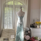 Light Blue Gorgeous Sparkling Fashion Elegant Exquisite Beaded Long Chiffon Fairy Ball Gown Evening Dress Birthday/Wedding Guest/Vacation Party Dress Prom Dress Valentine's Day Date Dress gh4036