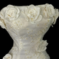 Ivory Vintage Mermaid Wedding Gown, Strapless 3D Rose Floral Appliqués, All‑Over Lace Embroidery, Fitted Waist, Lace Long Train With Scalloped Hem, Romantic Bridal Dress gh8882