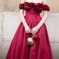 Rosa Mode Einzigartige Rose Spitze Ausschnitt Lange A-Linie lange Satin Ballkleid Abendkleid Partykleid gh3340