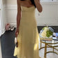 girlhomeshops-Yellow casual ruffled long chiffon dress gh5860