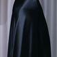 ✨Girlhomeshops-Black Satin Gown with Beaded Fringe Cape Gatsby Party Dress gh10132