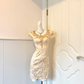 Champagne Beige Embroidered Homecoming Dress Cap Sleeve V Neck Bodycon Cocktail Party Gown gh9386