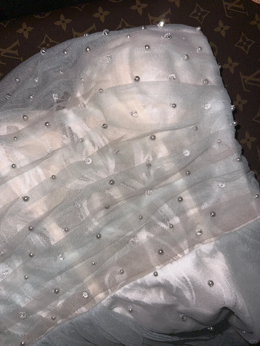 Tiffany blaues Tüllkleid mit Perlenbesatz, kurzes Homecoming-Kleid, Ballkleid, Abendkleid, gh4388