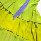 Vintage Yellow Green Halter Fitted Waist Long Prom & Evening Party Dress With Tiered Skirt gh8529